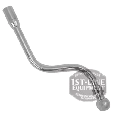 The BF.569 PORTOFINO MODERN STEAM PIPE, featuring a chrome curved design with a rounded nozzle, is shown on a white background with the 1st-Line Equipment logo watermark in the bottom right corner. © 2025 1st-line.com