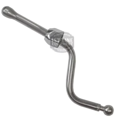 The Cold Touch Steel Steam Pipe with PTFE core features a bent stainless steel design and rounded ends, ideal for frothing milk on espresso machines. © 2025 1st-line.com