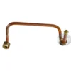 The Elektra 02705011 Lower HX to DX Group Pipe is a right-angled copper pipe with brass fittings on both ends, designed for reliable plumbing or HVAC connections.