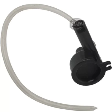 A black plastic circular component with a clear flexible tube, designed as a replacement part for the I.2053 MILK FROTHER. © 2025 1st-line.com