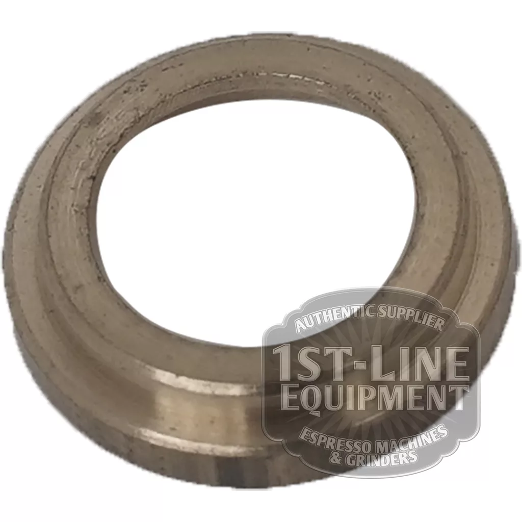 A C..184 STEAM TAP GASKET, a metal washer or ring with a smooth, slightly grooved surface. The 1st-Line Equipment Espresso Machines & Grinders logo appears partially in the lower right corner. © 2025 1st-line.com
