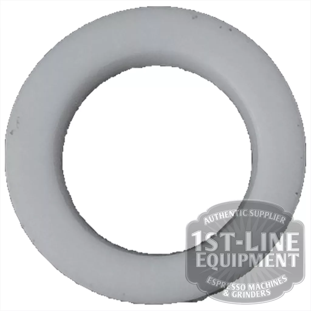 A C..479 PTFE GASKET 18x12x2 mm in gray with a smooth finish is shown on a white background. The semi-transparent 1st-Line Equipment Espresso Machines & Grinders logo appears in the bottom right corner. © 2025 1st-line.com