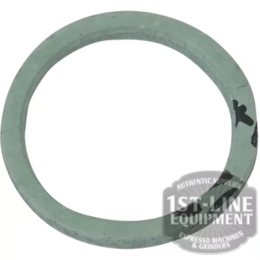 A close-up of a C....5 ALIMENTARY CAP GASKET with a slightly worn, alimentary-grade surface, featuring the 1st-Line Equipment Espresso Machines & Grinders watermark in the lower right corner. © 2025 1st-line.com