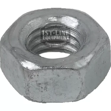 A close-up of a metallic, six-sided V..488 M-8 NUT with visible threading on a white background. The 1st-Line Equipment logo is faintly overlaid on the silver hex nut. © 2025 1st-line.com