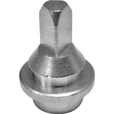 A close-up of the Bezzera 5224615TP Suppression Valve Gasket Holder, a small metallic hexagonal adapter with a flat top and circular base, designed as a gasket holder accessory for Bezzera espresso machines. © 2025 1st-line.com