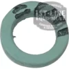 A close-up of the C...19 ALIMENTARY GASKET, round and green with three notches, is displayed on a white background with a semi-transparent 1st-Line Equipment logo in the top right corner. © 2025 1st-line.com