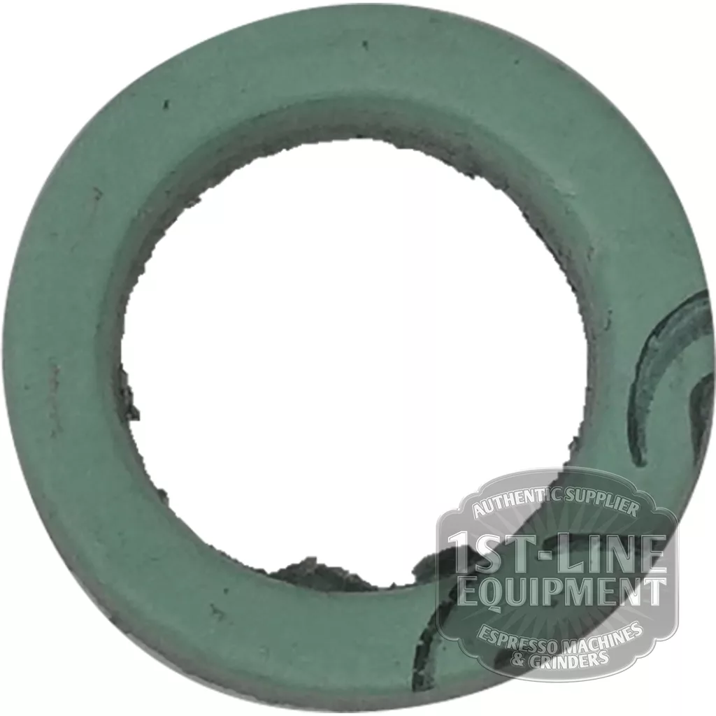 A green, circular C..259 ALIMENTARY GASKET 18x12x2mm with a notched edge is displayed on a white background. A transparent 1st-Line Equipment watermark appears in the bottom right corner. © 2025 1st-line.com