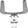 A metallic U-shaped bracket from the Eureka 2311.1800M Adjustable Fork Kit is shown front view on a white background, with a flat wide top, two bottom prongs, and a central screw securing the parts together. © 2025 1st-line.com