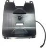 Black rectangular plastic auto part for Eureka 4122580.5000 Lower Front Fork Panel; has a central round button, rectangular slot below, two top mounting holes, and right-side cable with connector. © 2025 1st-line.com