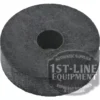 The C..177 FLAT RUBBER GASKET 15x4x4 mm is a round black rubber gasket with a central hole, used as a spacer or part for espresso machines. The 1st-Line Equipment logo appears partially in the lower right corner. © 2025 1st-line.com