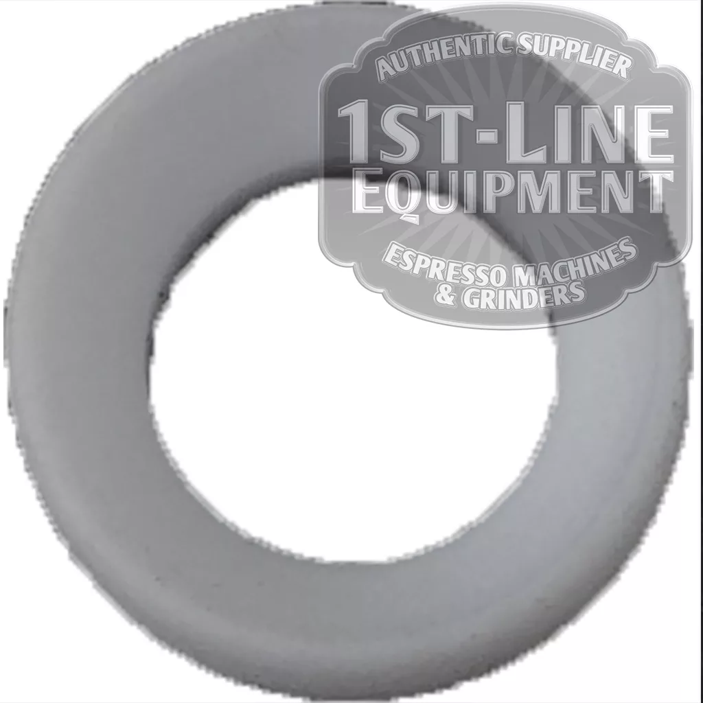 The C..186 STEAM PIPE PTFE GASKET is a grey, circular gasket with a central hole for espresso machines. A semi-transparent 1st-Line Equipment watermark appears in the upper right of the image. © 2025 1st-line.com