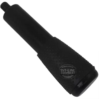 The C..397 CIMBALI FILTERHOLDER HANDLE is a black rubber-textured replacement handle with a threaded metal end, dimpled grip, and 1st-Line Equipment logo, designed for CIMBALI espresso machine steam or water valves. © 2025 1st-line.com