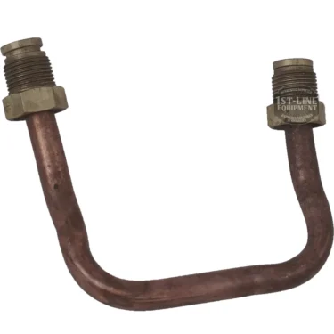 The C..417 EXCHANGE PIPE is a U-shaped copper pipe with threaded metal fittings on both ends, designed for plumbing or mechanical connections. © 2025 1st-line.com
