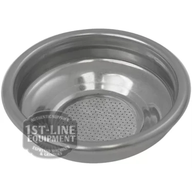 The Cimbali 6GR 1 CUP FILTER BASKET is a stainless steel filter basket with a fine mesh bottom for espresso grounds, branded “1st-Line Equipment” in the lower left corner, designed for select Cimbali machines. © 2025 1st-line.com