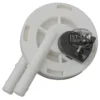 The DIGMESA I.2560 Flowmeter, labeled for Ascaso Bar 110 volts, is a white plastic circular part with two protruding tubes and a black top component—spare part compatible with espresso machines like the Ascaso Bar. © 2025 1st-line.com