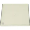 The Eureka 2311.0050 Bean Hopper Lid is a square, transparent glass plate with slightly raised edges—perfect as a replacement part. © 2025 1st-line.com