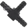The I..482 PIPE HOLDER FITTING is a black plastic Y-shaped connector with ribbed barbed ends for securely joining three flexible hoses. Shown on a white background with a 1st-Line Equipment watermark on the left side. © 2025 1st-line.com