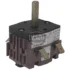 The La Cimbali 2 POSITION 16A GROUP SWITCH is a square black and purple rotary switch with a central metal shaft and four connectors, labeled and marked on the sides, designed for espresso machines and grinders. © 2025 1st-line.com