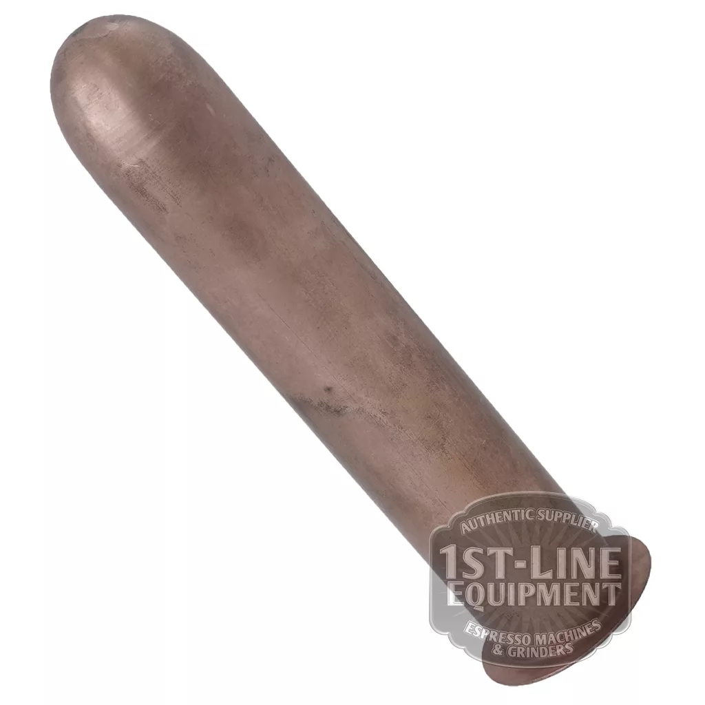 The LA CIMBALI 21.5cm BOILER is a metal frothing tube with a rounded end and smooth surface, designed as a steam wand tip for LA CIMBALI espresso machines. The 1st-Line Equipment logo appears partially in the bottom right corner. © 2025 1st-line.com