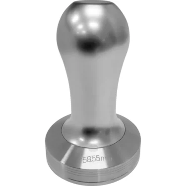 The Lelit PLA481A Aluminum Handle 58.55mm Espresso Coffee Tamper offers an ergonomic grip and a flat, engraved stainless steel base for precise and consistent coffee tamping. © 2025 1st-line.com