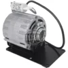 The V..241 130W 230V STANDARD BRACKET MOTOR features a silver body, black mounting base, attached capacitor, ventilation slots, and a black power cable. It is shown resting on a white background. © 2025 1st-line.com