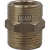 The V..306 3/4 x 3/4 fitting is a brass hex nipple with male threads on both ends and a hex nut center for connecting pipes or fittings. It features the 1st-Line Equipment logo on its surface. © 2025 1st-line.com
