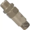 The V..508 3/8 RETENTION VALVE is a sturdy, metallic, hexagonal retention valve with threaded ends for connecting to pipes or hoses. Features an industrial design and “1st Line Equipment” logo in the bottom right corner. © 2025 1st-line.com