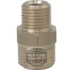 V..313 3/8 M x 1/4 M FITTING/REDUCER, a brass male threaded hex reducer for connecting plumbing or espresso machine parts. The 1st-Line Equipment logo appears near the bottom. © 2025 1st-line.com
