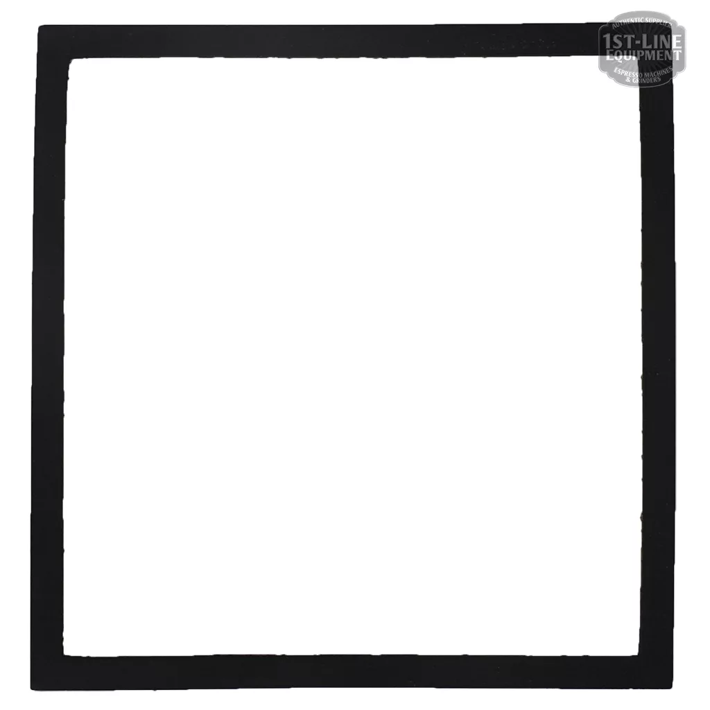 A simple black square frame with a thin border on a white background features the V..703 RUBBER KNOCK BOX SUPPLEMENTAL GASKET. A small 1st-Line Equipment logo appears in the upper right corner. © 2025 1st-line.com