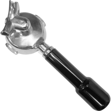 The Wega 2 Cup Filterholder features a metal portafilter with a black plastic handle, designed for optimal extraction and durability. Shown on a white background. © 2025 1st-line.com