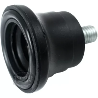 A close-up of a Bezzera Nylon Fixed Stainless Steel Foot, a black rubber damper with a threaded stud, used in espresso machines and grinders as a stabilizing component like standard Nylon or Stainless Steel Feet. © 2025 1st-line.com