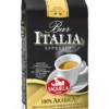 A discontinued 2.2 lb bag of Saquella 100% Arabica Bar Italia whole coffee beans, featuring a white espresso cup on the front against a black and gold background. © 2025 1st-line.com