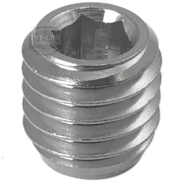 Close-up of a Gigleur M8x8 with 1.5mm hole for Nuova Simonelli Aurelia, featuring deep threads, flat end, and hex socket—ideal for securing components within espresso machines. © 2025 1st-line.com