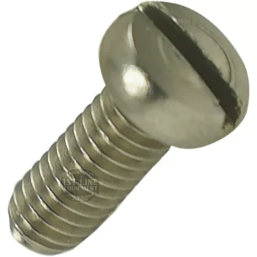 Close-up of a silver Eureka 6060.0002 Lower Burr Screw with a slotted, round head and threaded shaft, shown on a plain white background. © 2025 1st-line.com