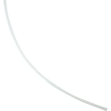 The Bezzera 5194601 Hose, clear and flexible, is displayed on a white background with a gentle curve from the top left to the bottom right. © 2025 1st-line.com