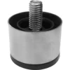 The Bezzera Stainless Steel Foot is a metal cylindrical part with a central threaded bolt, featuring a black inner ring and base, designed for Bezzera machines. © 2025 1st-line.com