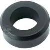 The La Pavoni Mini Gasket for Water/Steam Valve Stem is a black rubber, cylindrical gasket with a central hole and beveled edge, designed for use in steam valves or La Pavoni machines. Shown on a white background. © 2025 1st-line.com