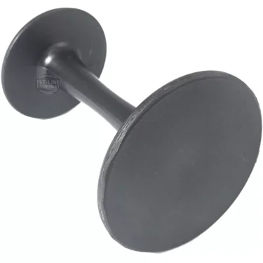 A black rubber espresso machine backflush disk with a flat circular end and small handle, perfect for maintaining your V..521 NYLON COFFEE-PRESS. © 2025 1st-line.com