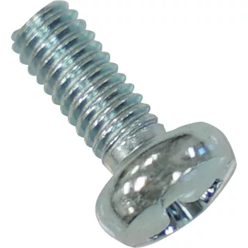 A close-up of the Lelit 9100017 Screw, featuring a silver, slotted pan head and partially threaded shank, viewed at an angle. © 2025 1st-line.com