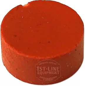 A round, solid red EK..62 CLOSING GASKET with a slightly rough texture and a small notch on its top edge sits on a white background. © 2025 1st-line.com