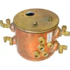 A slightly used Fiorenzato A2000112 5 Liter Compact Boiler, sold without fittings, features a cylindrical copper body with a round top opening and visible label. © 2025 1st-line.com