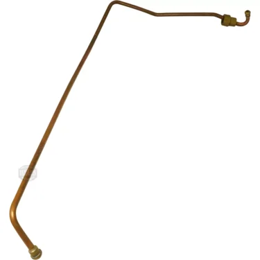 An Elektra 03817011 Pipe from Flex Pipe to 4 Way Fitting, featuring metal fittings—one straight and one angled—is shown isolated on a white background. © 2025 1st-line.com