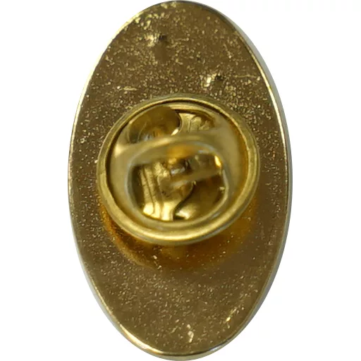 Close-up of the back of a gold Bezzera 9940201 Pin featuring a butterfly clutch fastener in the center, perfect for Bezzera fans. © 2025 1st-line.com