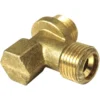 The BF.684 BOILER UPPER FITTING is a brass T-shaped pipe fitting with threaded ends—one hexagonal for tightening and two cylindrical for pipe connections. © 2025 1st-line.com