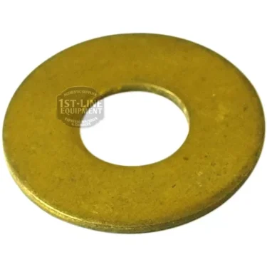 The CA.210 BRASS WASHER is flat and round with a large central hole, shown on a white background. Its surface looks smooth and slightly reflective. © 2025 1st-line.com