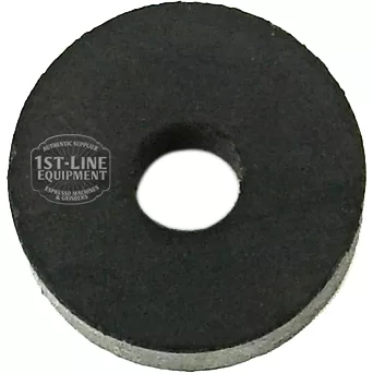 The F..138 Long Life Gasket 13x4x4mm, a black round rubber washer with a central hole, is displayed on a white background. The 1st-Line Equipment logo appears to the left of the gasket. © 2025 1st-line.com
