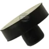 The F..143 Closing Gasket is a black, round rubber stopper with a flat top and cylindrical base, shown at an angle on a white background, ideal for sealing in various applications. © 2025 1st-line.com