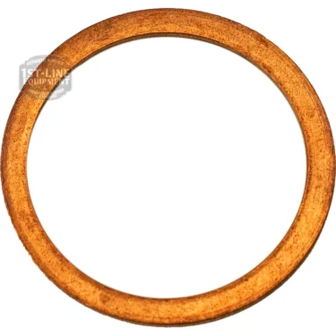 The F...83 Copper Gasket 35x30x2mm is a round, flat gasket with a smooth, slightly textured surface and a large central hole. Its thin, uniform width makes it ideal for sealing in mechanical or automotive applications. © 2025 1st-line.com