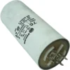 The Fiorenzato A3200103 Capacitor is cylindrical and white, with metal prongs at one end and its voltage, capacitance, and safety certifications printed on the side. © 2025 1st-line.com