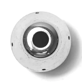 The Lelit 9500022 Washer is a metallic hemispherical ball transfer unit with a shiny central ball in a white circular housing, featuring six evenly spaced holes—ideal as a washer or replacement part for Lelit models. © 2025 1st-line.com
